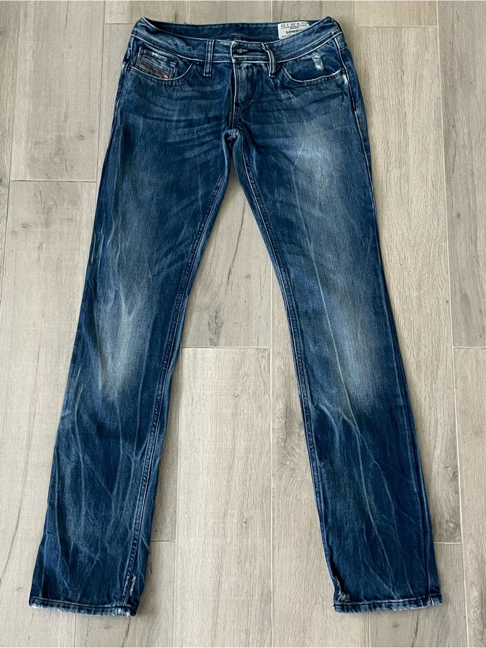 Diesel Lowky Made in Italy Jeans Women’s 25 Dark Wash Low Rise Straight Y2K